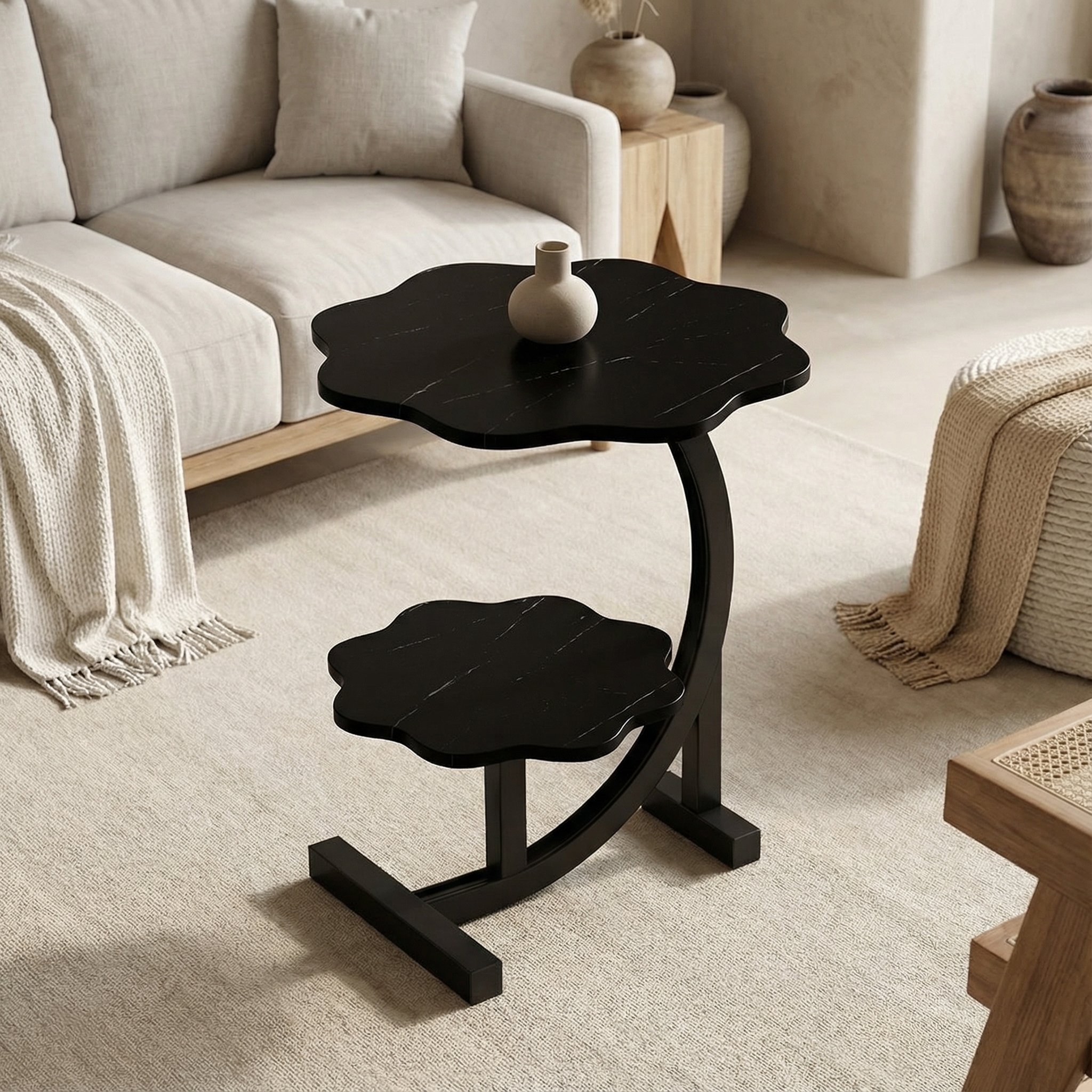Tivara – Mini Bijzettafel – Twee Niveaus & Mobiel – Voor Woonkamer