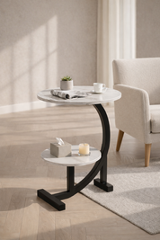 Tivara – Mini Bijzettafel – Twee Niveaus & Mobiel – Voor Woonkamer