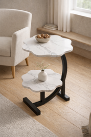 Tivara – Mini Bijzettafel – Twee Niveaus & Mobiel – Voor Woonkamer