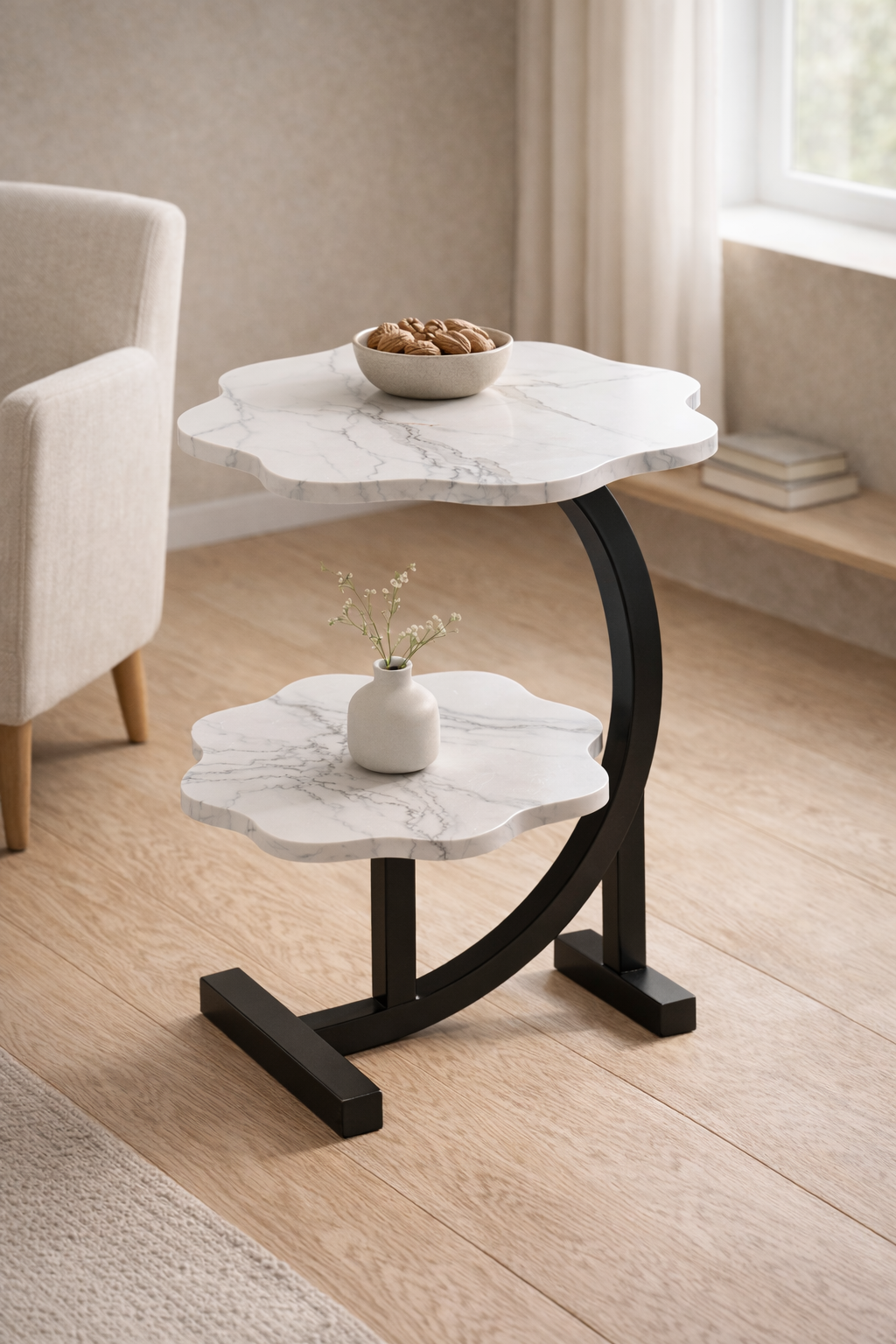 Tivara – Mini Bijzettafel – Twee Niveaus & Mobiel – Voor Woonkamer