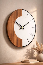 Oud – Grote Houten Wandklok – Tijdloos & Geruisloos – Voor Woonkamer