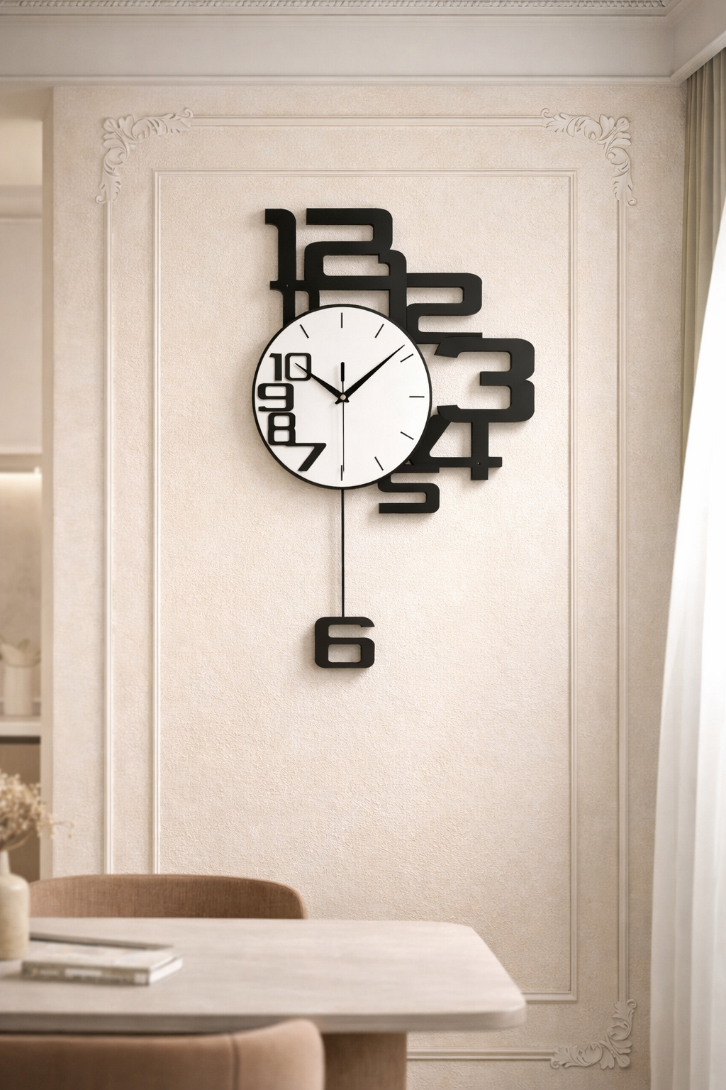 Aevum – Grote Wandklok – Geluidsloos & Modern – Voor Woonkamer