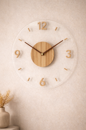 Lyvik Hush – Houten Wandklok – Scandinavisch & Geluidsloos – Voor Woonkamer